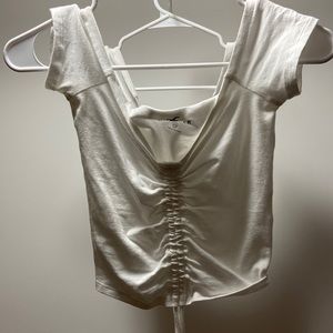 Hollister Off shoulder XS tee crop with drawstring